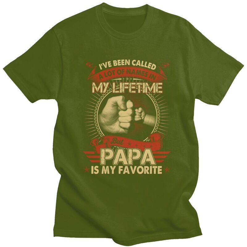Custom Lifetime Papa T Shirts for Men Pure Cotton Tee Tops Dad Fathers Day Gift Tshirt ShortSleeve Tshirt Clothes