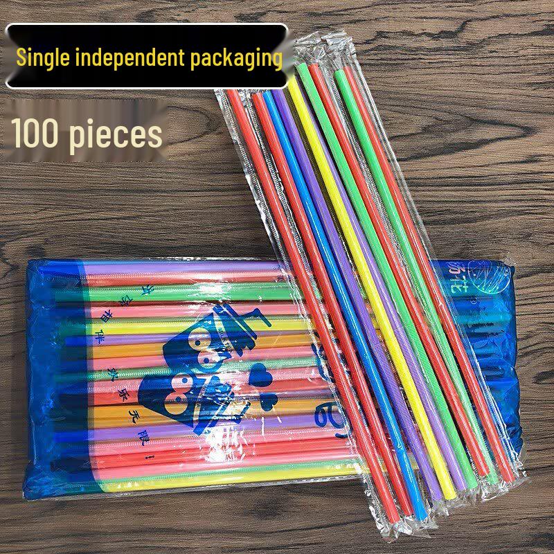Qiwei Disposable Bendable Straws (6000 Pcs, 21x0.5cm)