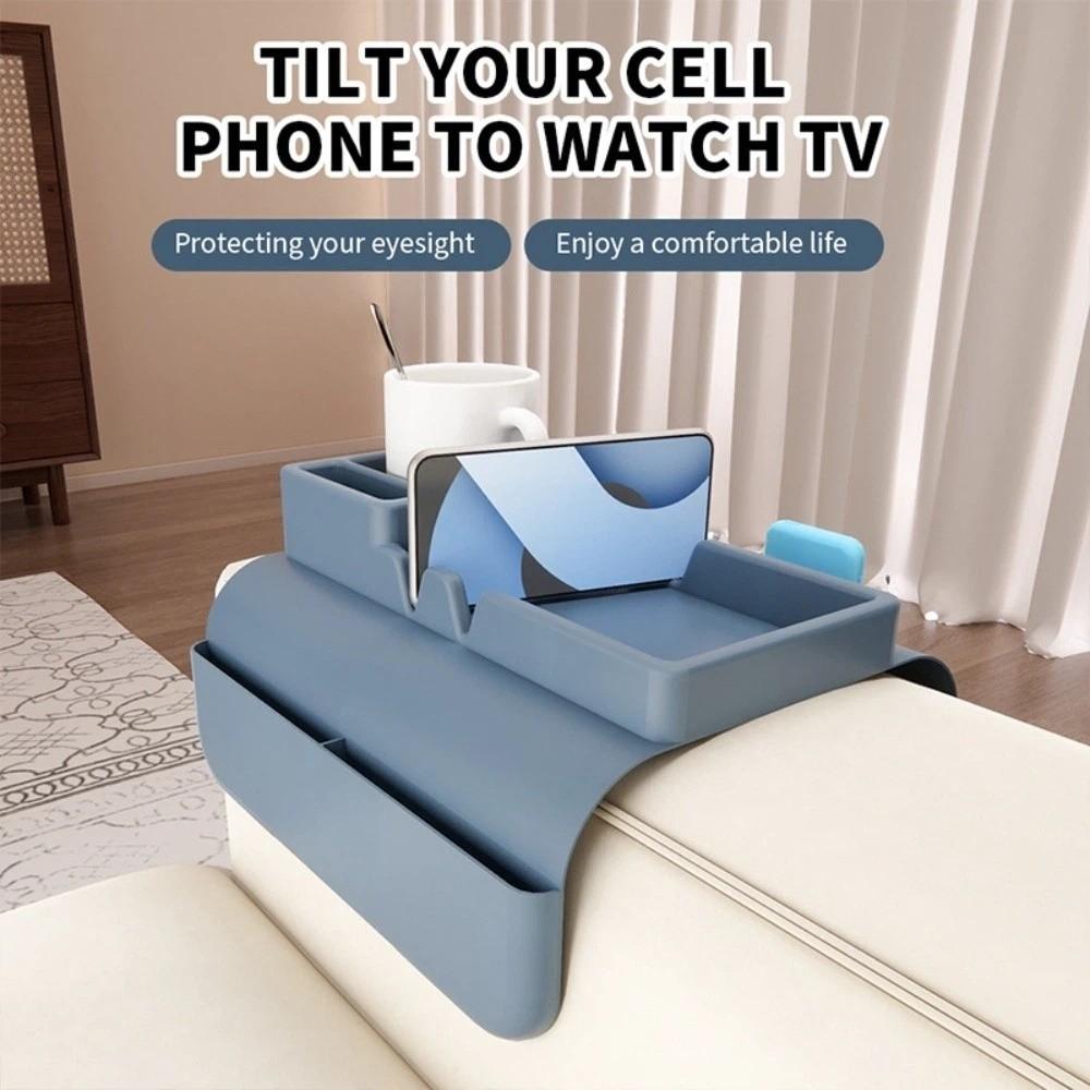Silicone Sofa Hanging Storage Bag Space Saver Couch Mini Table Practical Sofa Handrail Tray Snack
