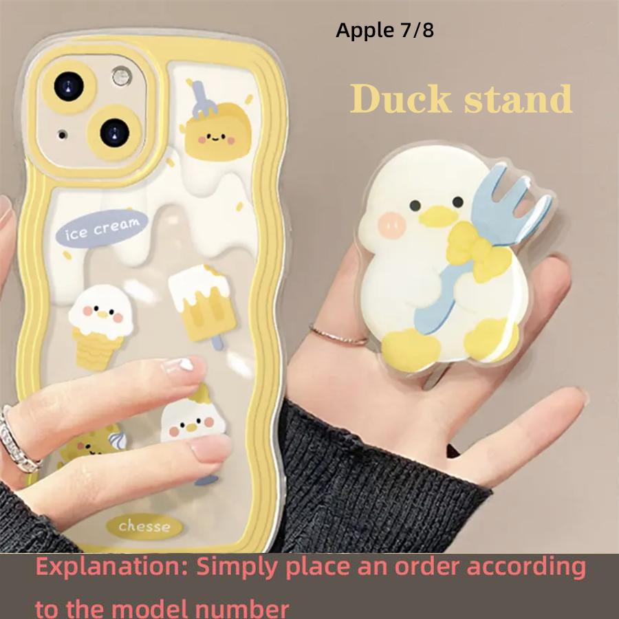 Cute Cheese Duck Stand Suitable for Apple 15 Promax Phone Case iPhone 14131211XR Women's 78Plus
