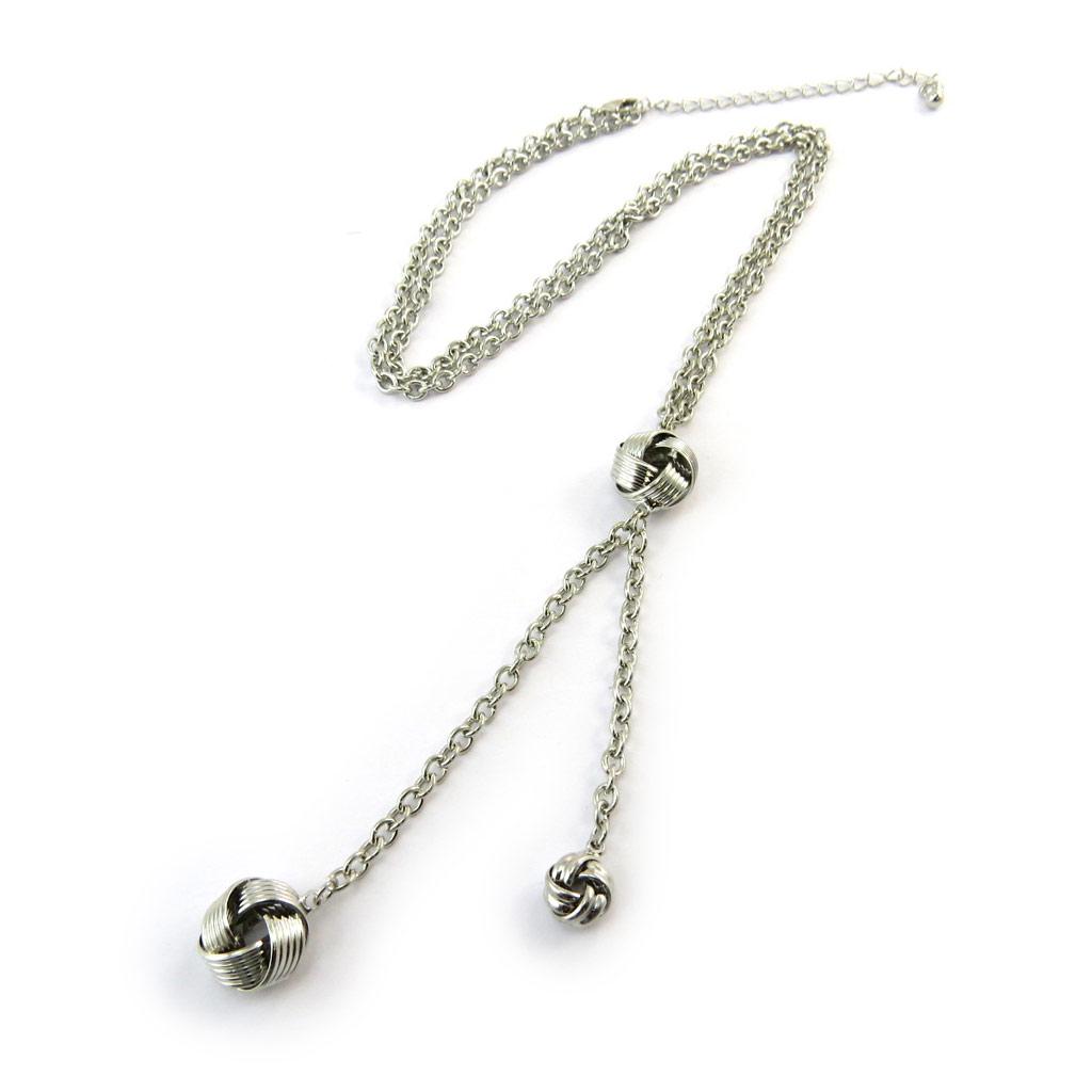 Les Trésors De Lily [N3595] - Silver 'Choreography' Designer Necklace