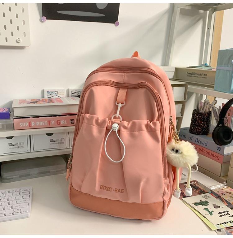 School Bag Ins Small Fresh Casual College Student School Bag Simple Versatile Backpack Lightweight Backpack Sweet Spring Outing Bag