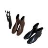 Simple women's shoes Korean version autumn new square head thin boots thick low heel short boots women's fashion versatile rear zipper