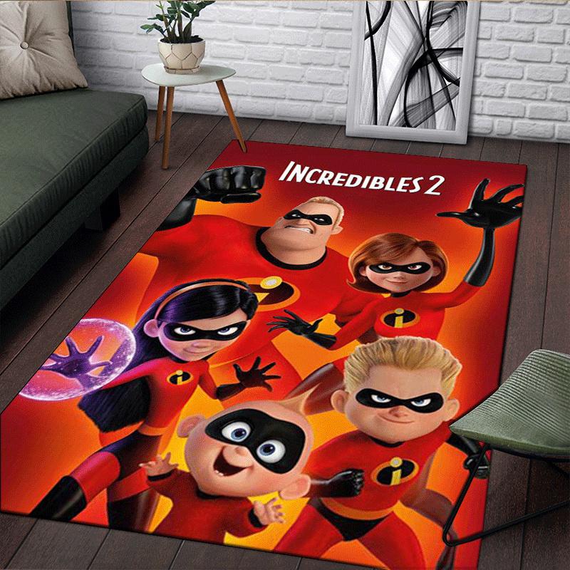 1pc The Incredibles Pattern Area Rug Soft Flannel Floor Mat for Living Room,Office,Bedroom and Carpet,Sofa Coffee Table Floor Mat