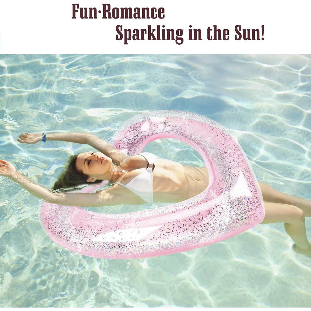 Transparent Heart-shaped Inflatable Ring, Ultra-resistant for Exceptional Durability, Portable and Ideal for Travel and