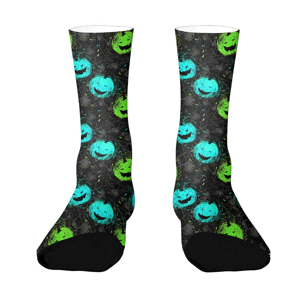 Unisex Breathable Mid-Calf Socks with Halloween Print Comfortable Fit Stretchy Fabric for Everyday Wear and Seasonal Use