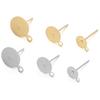 10-50pcs/lot High Quality Stainless Steel Blank Earring Stud Base For 6/8/10mm Cabochon Cameo Settings DIY Earrings Accessories