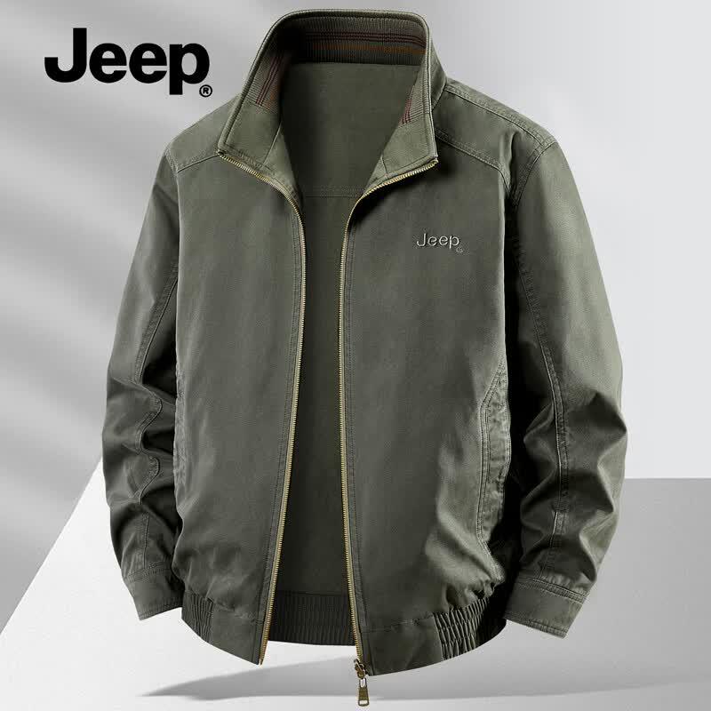 JEEP Men s Reversible Embroidered Stand Collar Jacket L