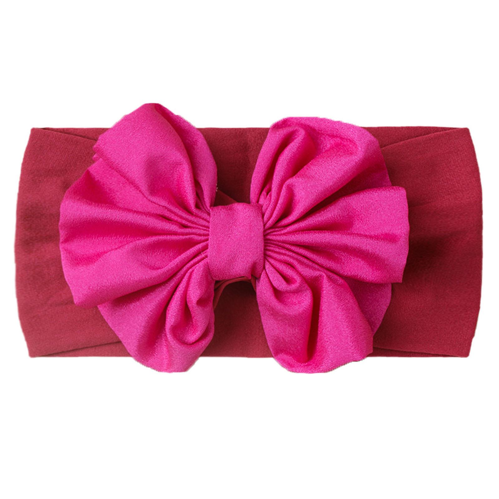 

Детские нейлоновые повязки на голову, резинки для волос с бантом, аксессуары для волос для маленьких девочек, новорожденных, детей ясельного возраста One Size винный