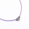 HR 292B_Cube Pendant Fabric Bracelet(Purple)