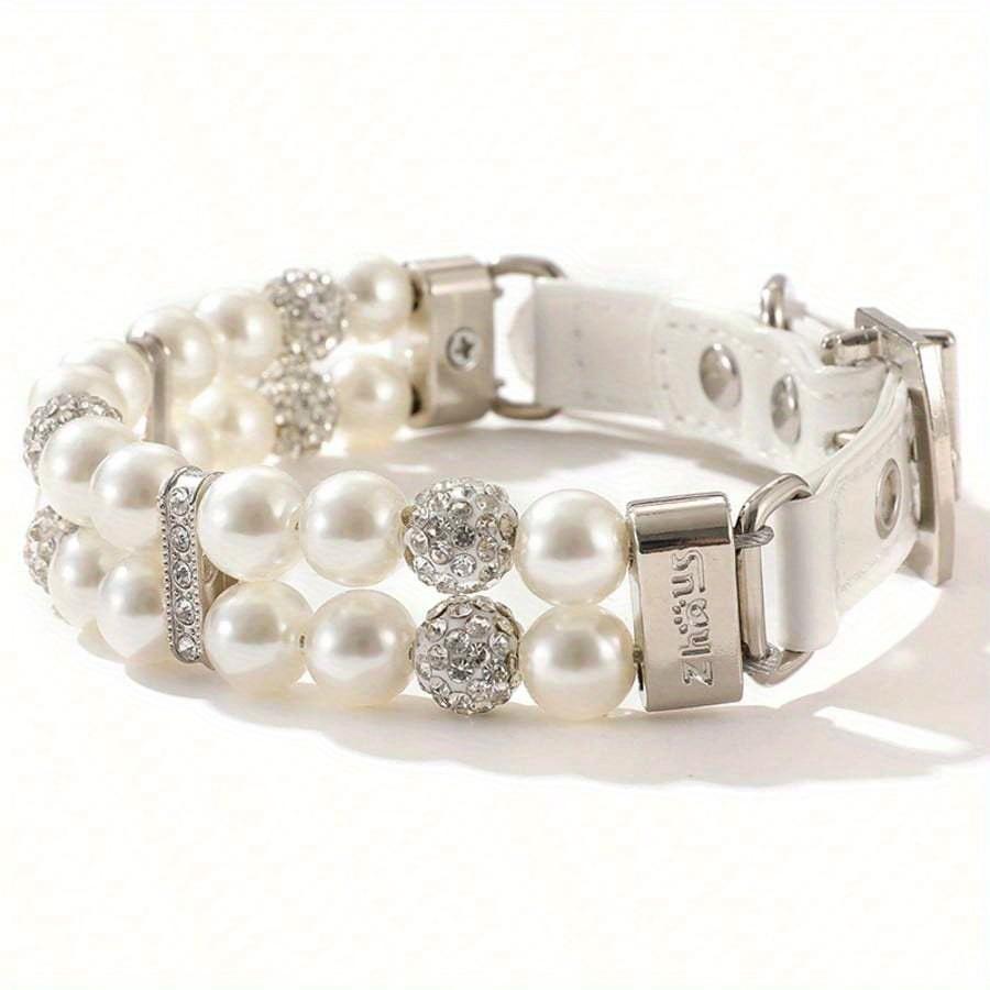 Faux Pearl Pet Collar