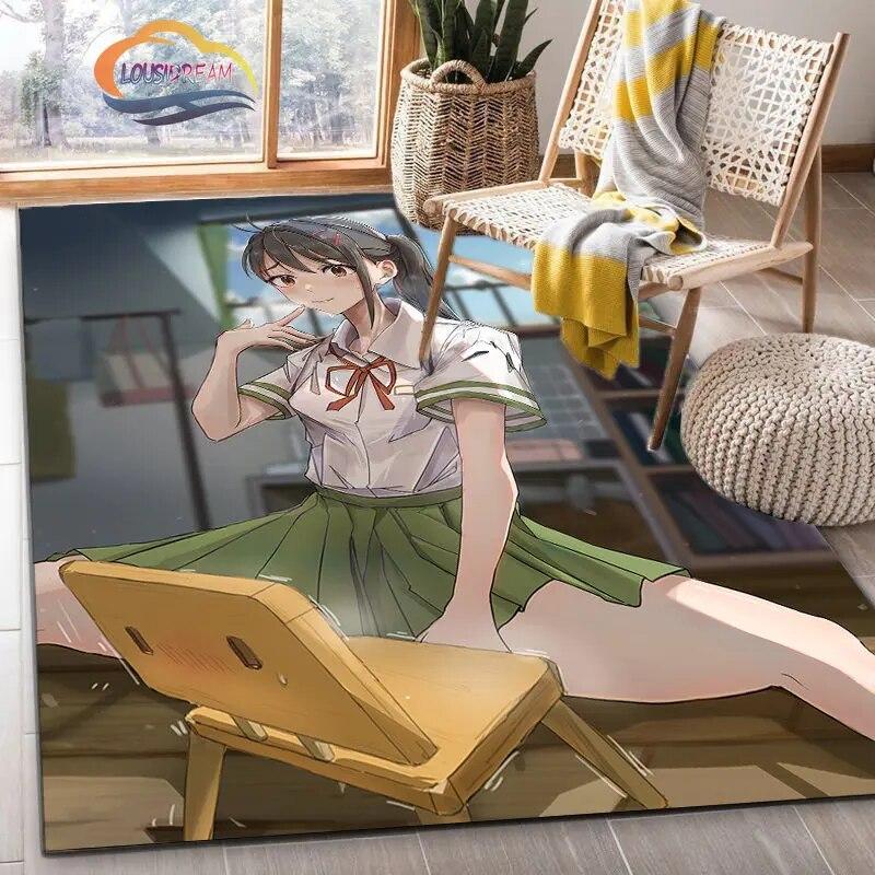Latest Animated Suzume Anime Carpet 3D Printing Decorative Floor Mat for Children and Girls Living Room Bedroom Sofa Area Rug