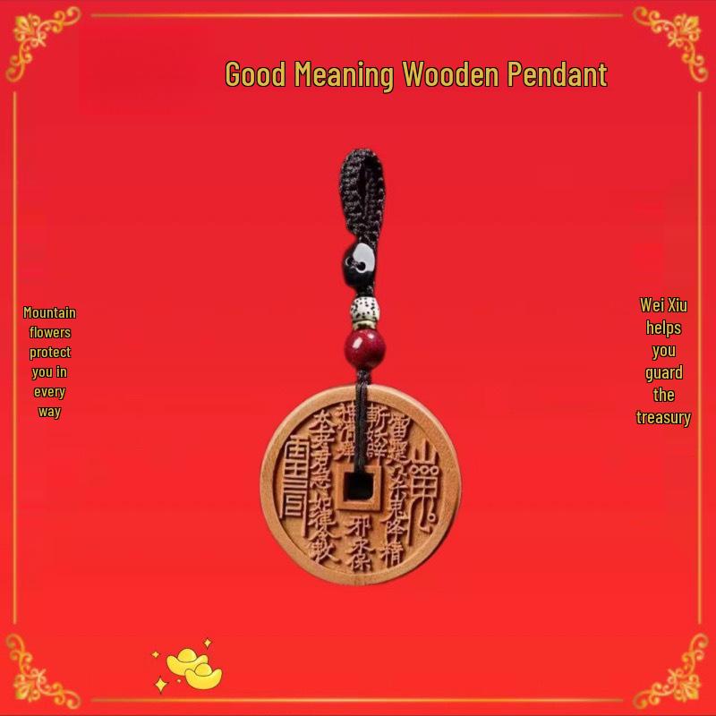 

Брелоки Пиксю из персикового дерева - Амулеты с монетой на удачу для мужчин и женщин