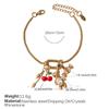 Personalized Natural Stone Pearl Love Hollow Bracelet Versatile Oil Drop Red Pepper Stainless Steel Croissant Bracelet