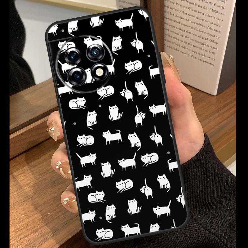 

Cute Cartoon Cat Case For OnePlus 13T 10T 8T 10R 12R 13R 13 12 11 9 10 Pro Nord CE 5 2 3 4 Lite N20 N30 Cover OnePlus 10Pro