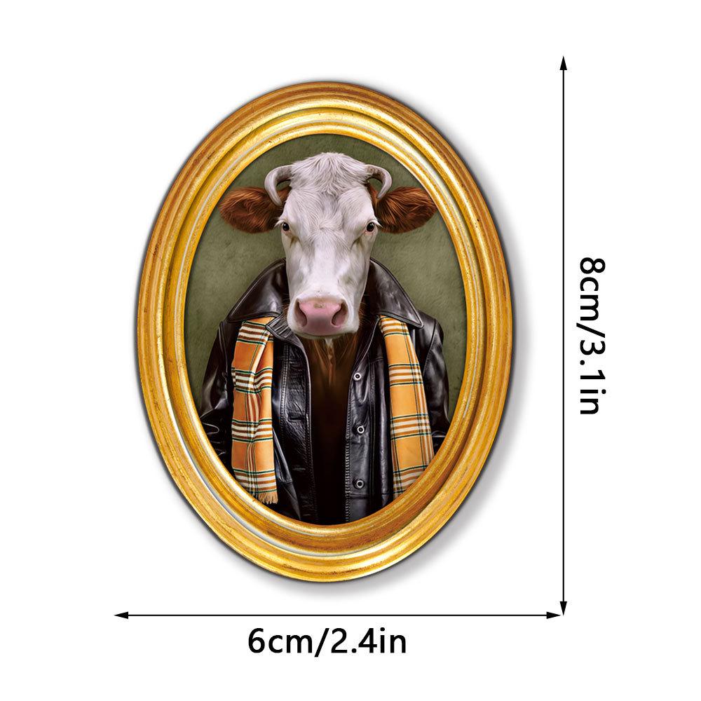 MZCT455-481 Creative 3D Wooden Round Photo Frame Refrigerator Magnet