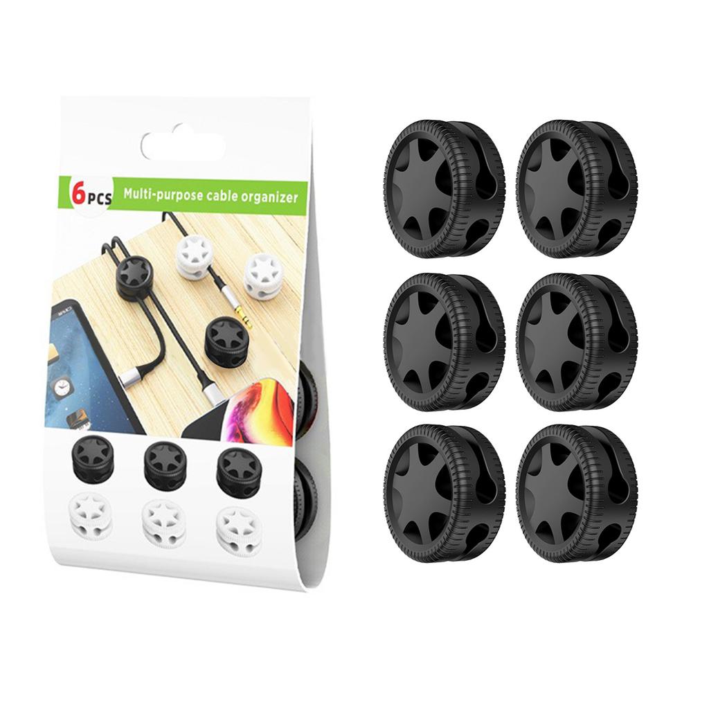 6Pcs Charging Cord Organizers Portable Charger Cord Holder Storage Cable Winder Cable Management Flexible USB Cable