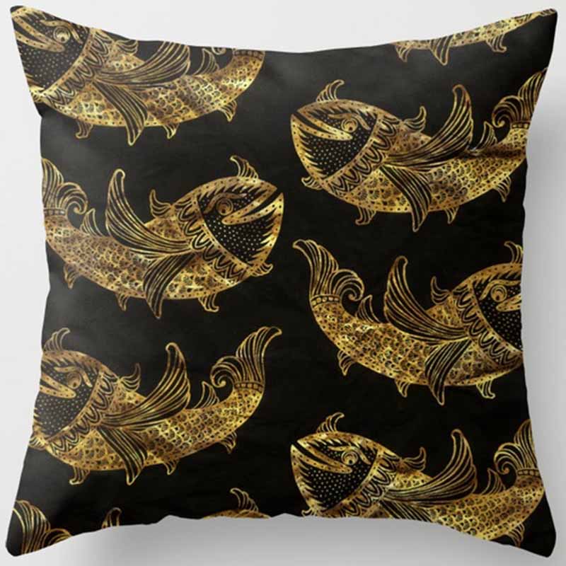 Black and Yellow Square Pillowcase, Home Decoration, Car Sofa Cushion Cover 45cm*45cm