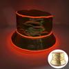 Unisex LED Világítós Hímzett Bucket Kalap Logóval és Egyszínű Lapos Tetővel