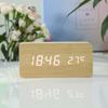 Wooden Digital Alarm Clock, LED Alarm Clock with Temperature Desk Clocks for Office,Bedside Clock Wooden Digital Alarm Clock