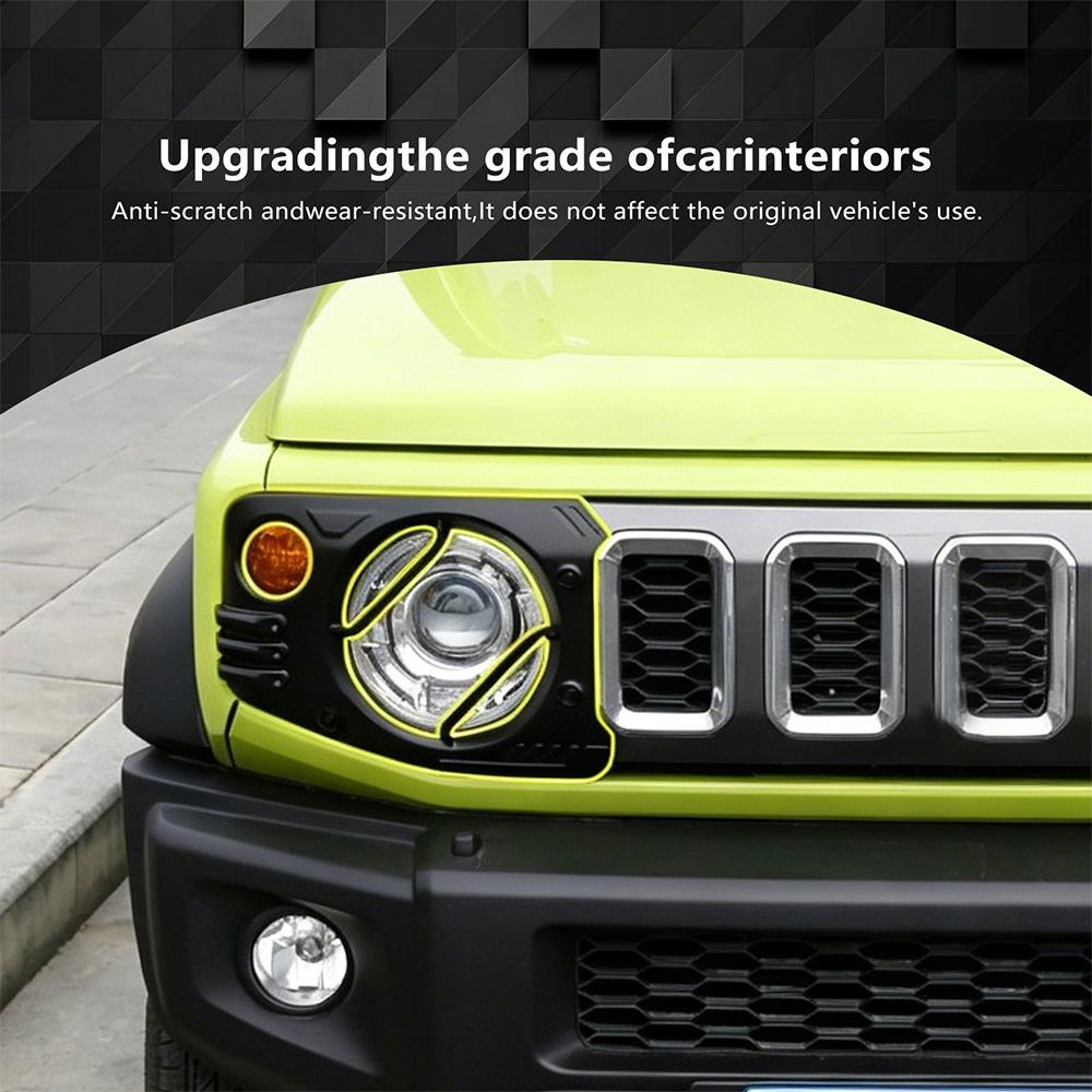 Headlight Trim Cover For Suzuki Jimny 2019 2020 2021-2026 Eye Lid Frame Exterior Decoration Car Accessories Carbon Fiber Look