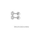 2/6/12pcs 20G Inlaid Cubic Zirconia Stud Earrings,Stainless Steel Screw Back Barbell Studs Daith Tragus Cartilage Earrings