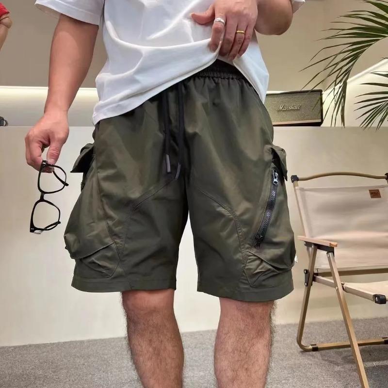 Trendy Men's Tactical Cargo Shorts Olive Green Durable Fabric Casual Daily Summer Shorts