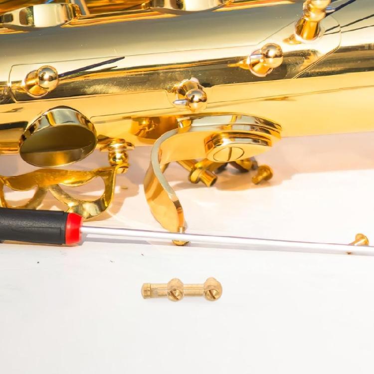 Saxophone Key Adjustment Screw Brass Saxophone Key Rod Suitable for Maintenance of Various Models Brass Construction
