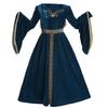 Robe médiévale pour enfant avec coiffe, Vêtements médiévaux pour enfants à manches trompette, Costume Cosplay Halloween pour Fille