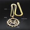 2026 Stainless Steel Sports Bicycle Necklace for Women/Men Tires Gold Color Pendant Necklace Jewelry collier homme N2655S01