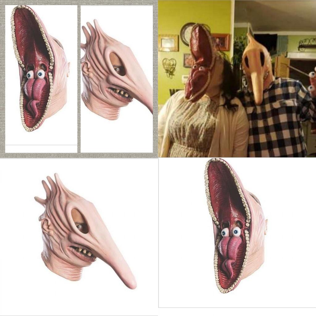 Maschera Cosplay Bizzarra per Adulti Beetlejuice Barbara Adam Accessorio Costume Mostro