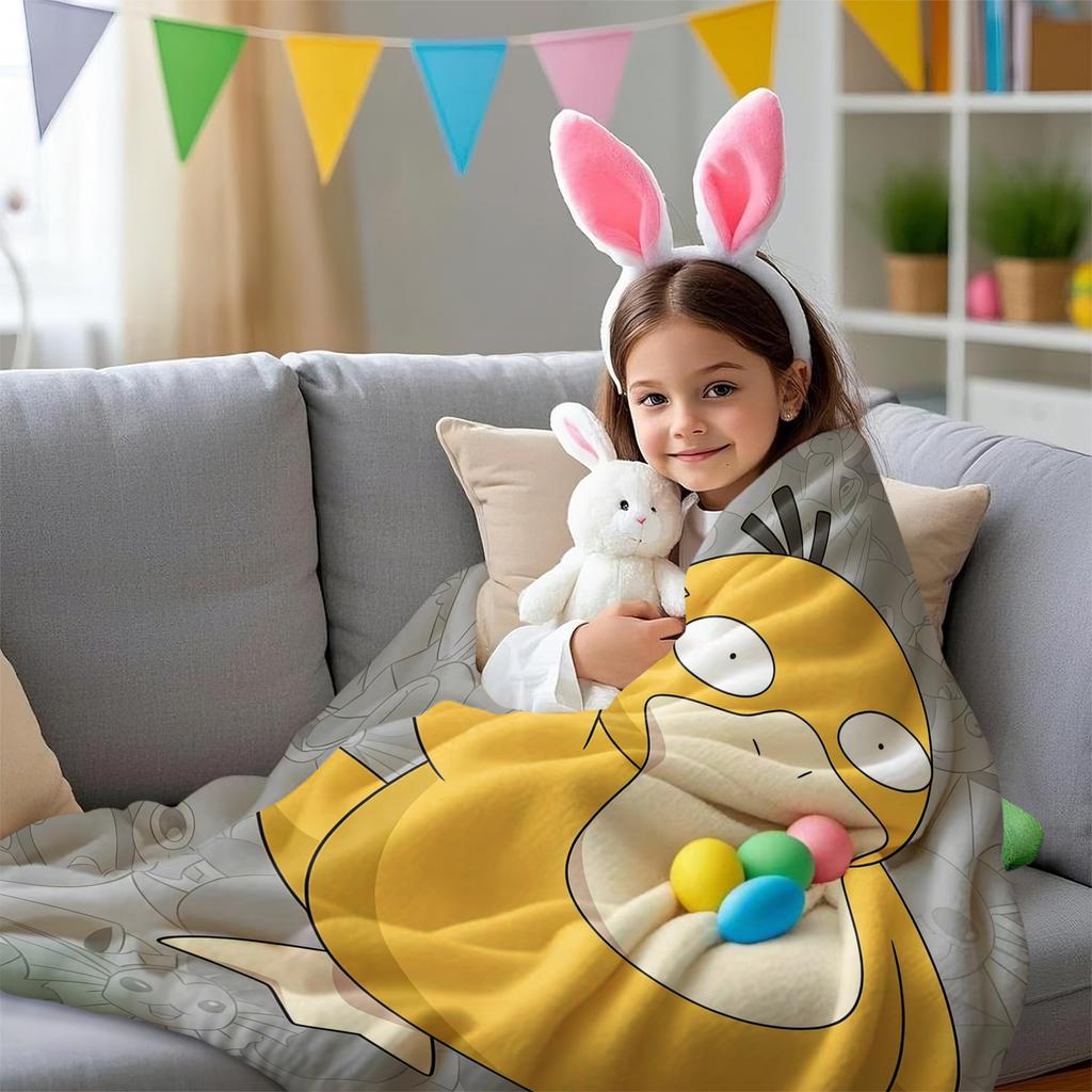 Snuggle Up with Pikachu & Pals,Pokémon Print Blanket Warm Comfortable Flannel Blanket Suitable for Bedrooms,Sofas, Beds,Chairs