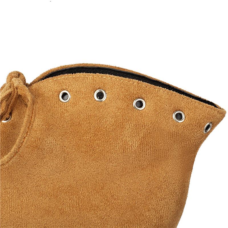 Women's High-heeled Short Boots Autumn and Winter New Thick-heeled Large-size Splicing Casual Versatile Short Boots