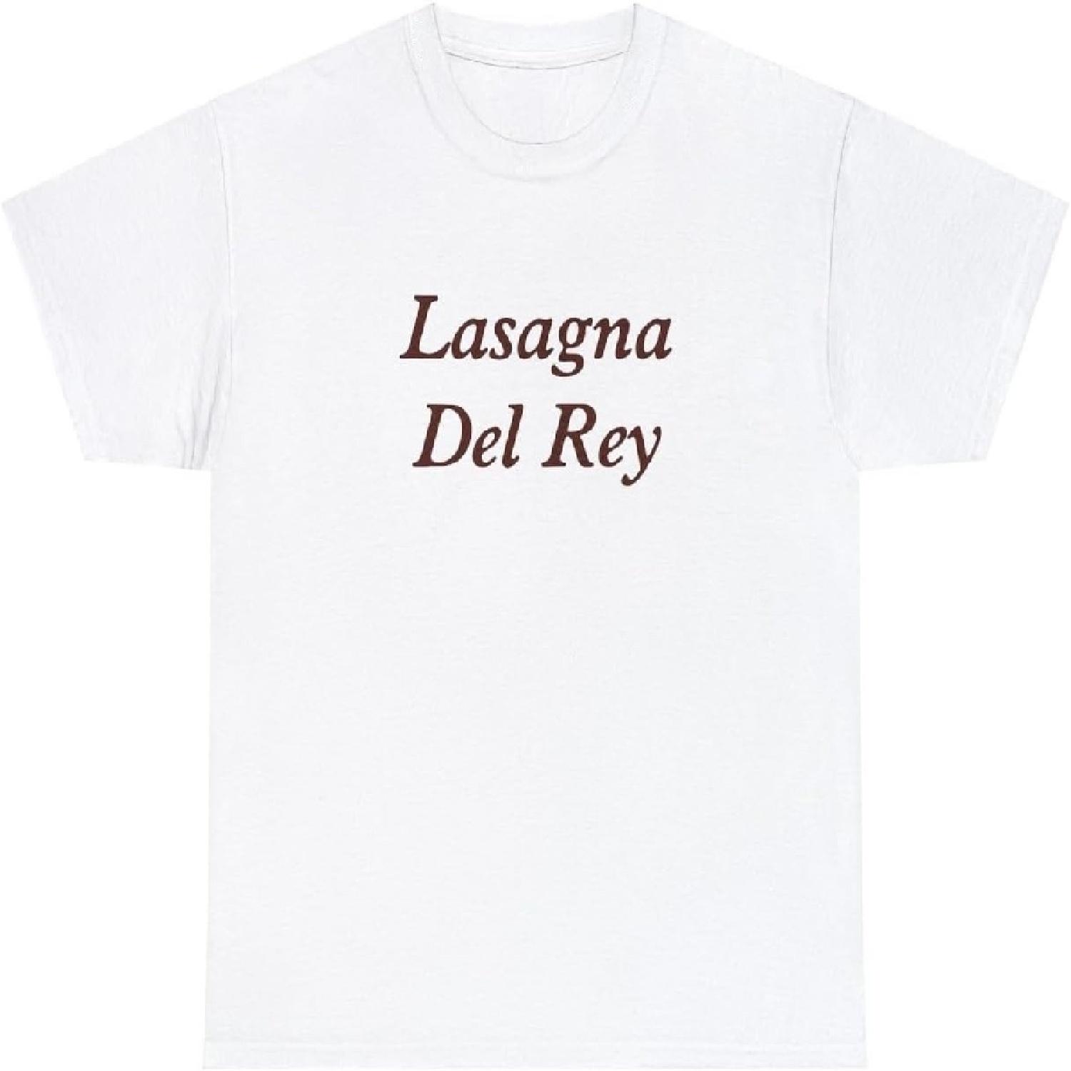 Футболка Lasagna Del Rey Смешная Пародия на Фаната Del Ray Мем Подарок Y2K Футболка S