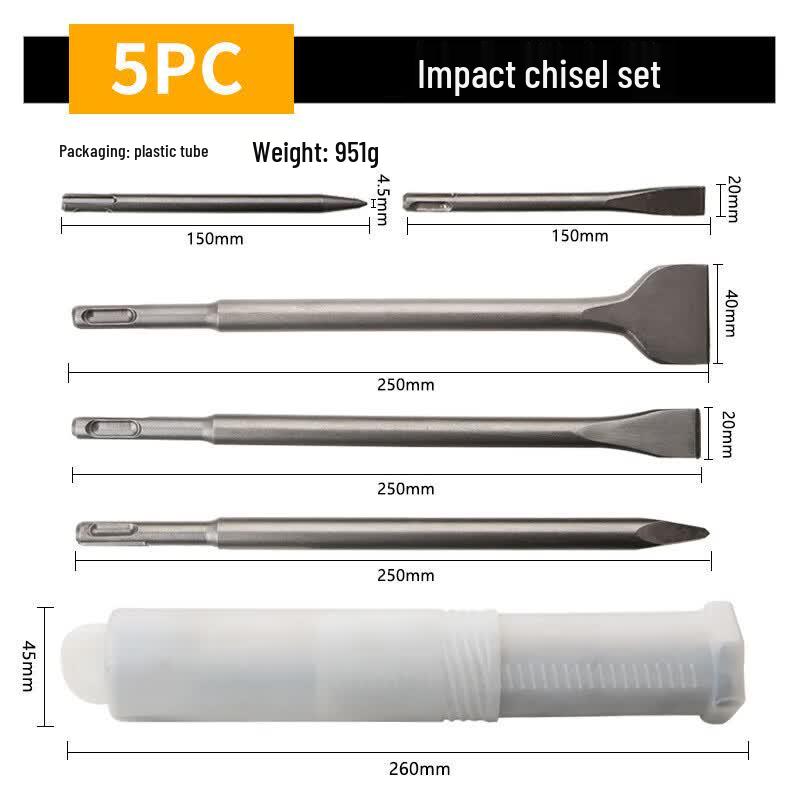 SDS-Plus Rotary Hammer Drill Bit and Chisel Set