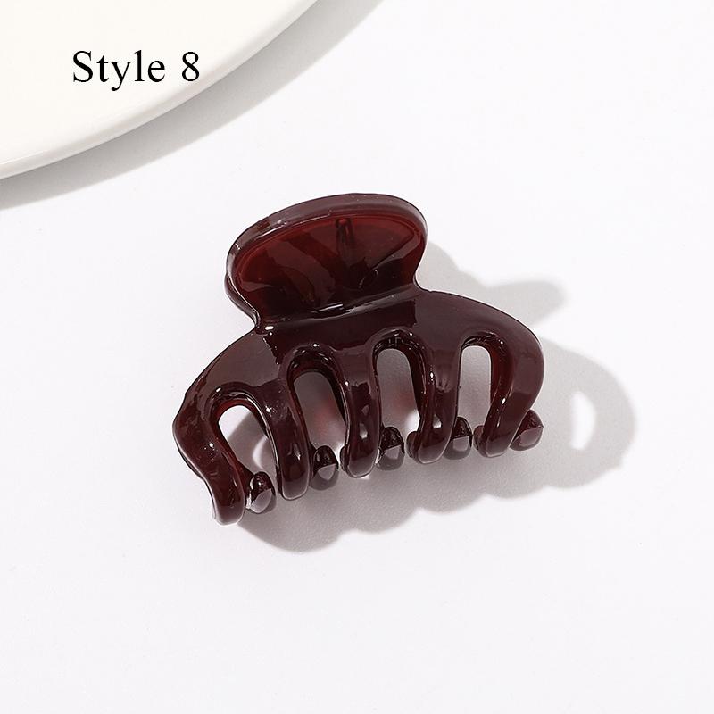 HFYJ Hollow Small Size 4cm Square Hair Claws Acrylic Jelly Color Hairpin Shark Crab Hair Clip Claw Hair Accessories for Women