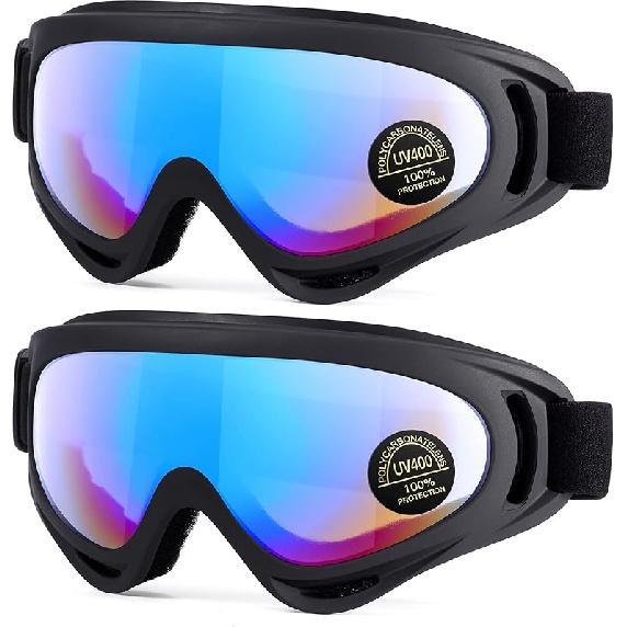 Kids Motorcycle Goggles - 2-Pack Dirt Bike Off-Road Racing Goggles For Boys & Girls