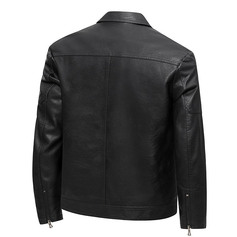 Men's Plus Velvet Leather Jacket: Trendy Autumn/Winter Outerwear for Youthful Style