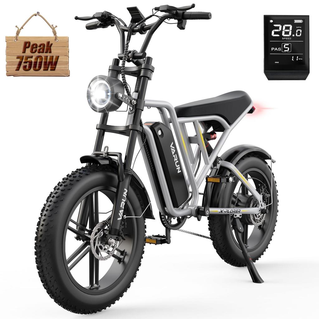 Varun X-Plorer All-Terrain Elektrofahrrad 20 Zoll Fat Tire 48V13Ah Akku 500W Motor Elektrofahrrad für Erwachsene Allwetter-Bremsleistung E-Mountainbike