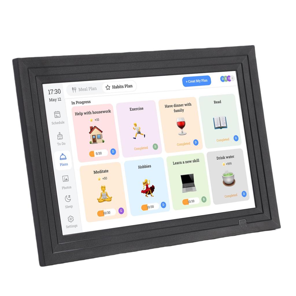 Smart Digital Calendar 10.1 Inch WiFi Touch Screen Interactive Smart Family Planner Digital Picture Frame with APP for Home