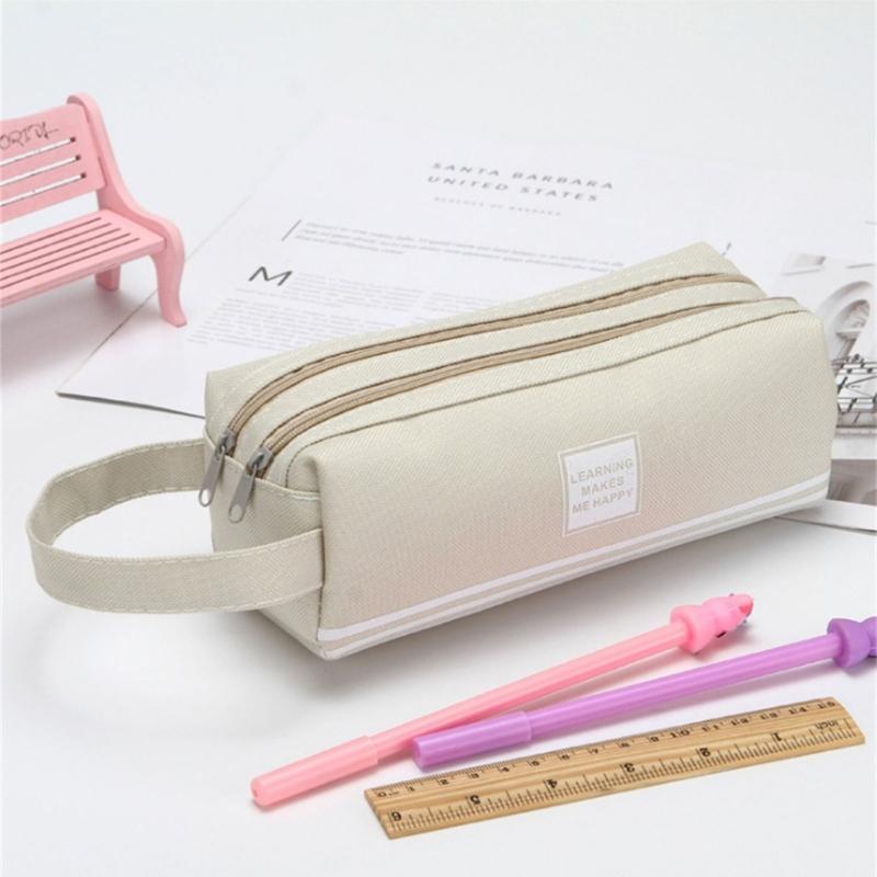 Astuccio portapenne di grande capacità, portapenne da viaggio, astuccio portapenne in tela, astucci per trucco da viaggio per studenti, donne e scuola
