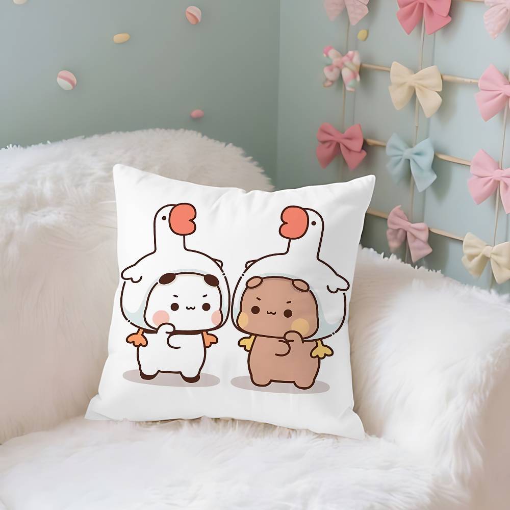 Cute BuBu DuDu Case Plush Fabric Soft Pillowcase Double Sided Print Cushion Cover Household Gifts