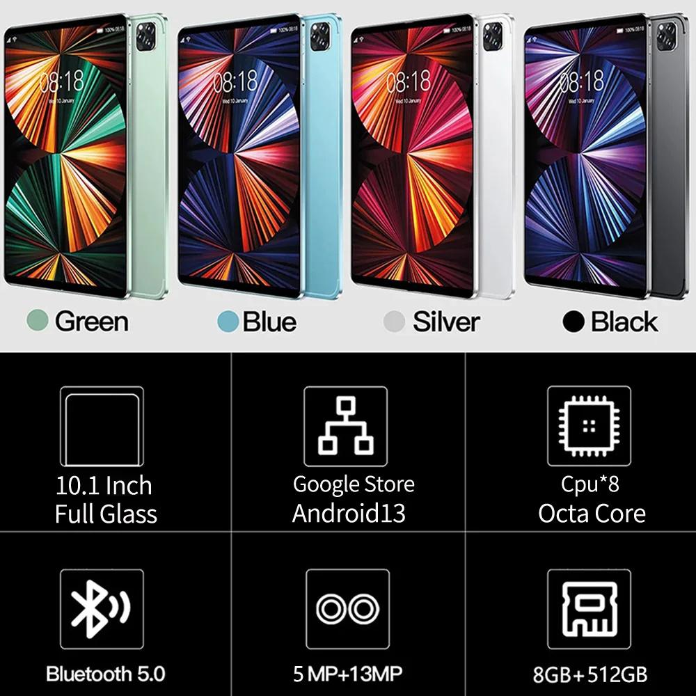 Tablet BDF P50 10.1inch  8GB+512GB Android13 Tablet PC Computer