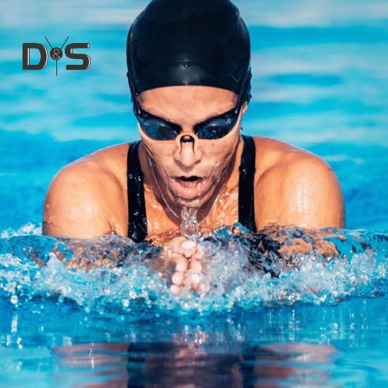 Nasenklammer mit Unisex-Gurt, verstellbar, Tauch-Nasenklammer mit Riemen, wasserdicht, Pool-Nasenklammer für Schwimmwettkampftraining