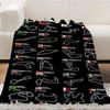 Throw Blanket Aesthetic Track F1 Portable Home Travel Camping Sofa Picnic Thick Warm Map Flannel Blanket