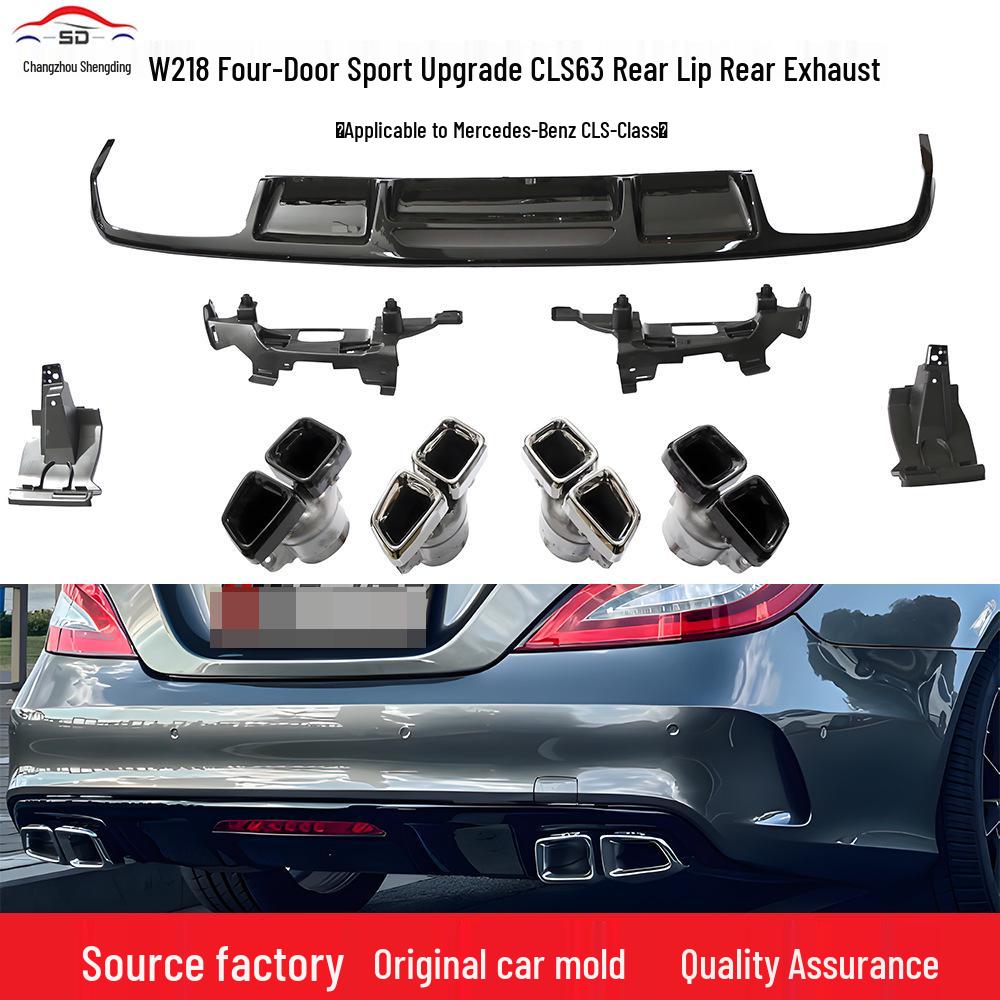 Mercedes-Benz CLS-Class W218 (2013-2017) CLS63 Rear Diffuser with Tailpipes - Four-Door Sport Upgrade