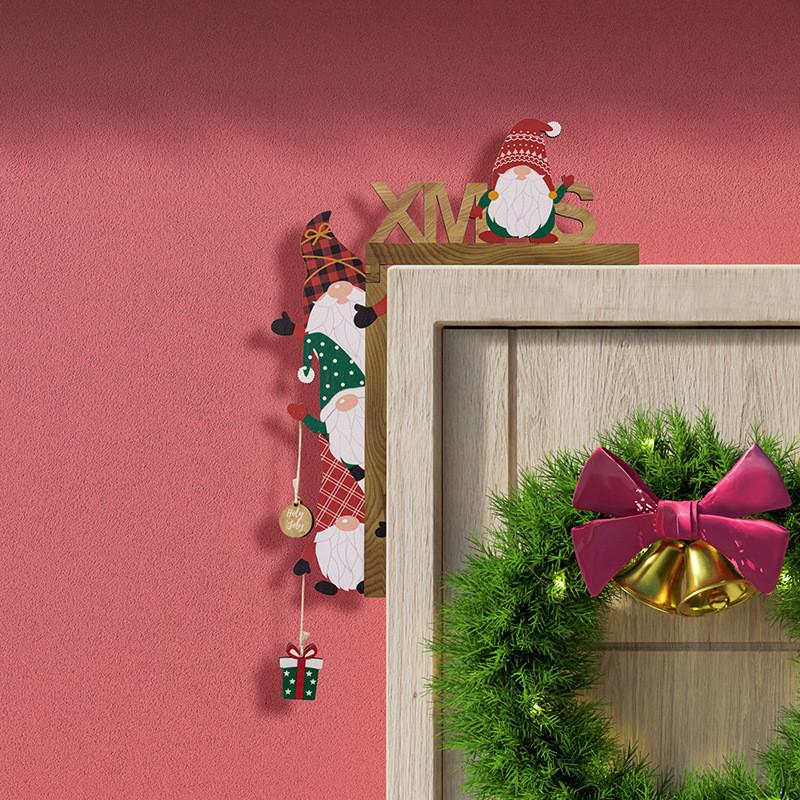 

Eyecatching Christmas Gnome Door Frame Hanging Ornament For Lively Spirit Holiday Left Side Frame