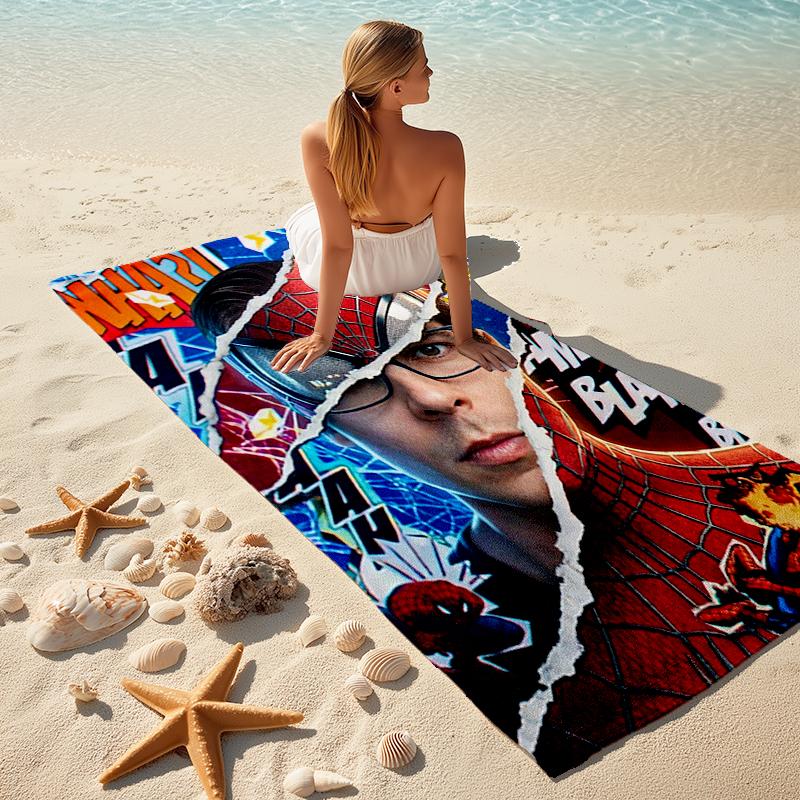 Spider-Man beach towel Outdoor camping Beach towel for vacation swim Outdoor pool Absorbent bath towel