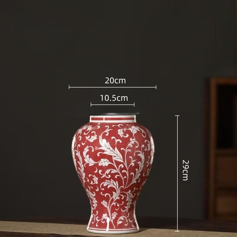 Retro-Porzellangefäße im chinesischen Stil, Generalskrug, Blumenvase, Keramikvase, Blumentopf, Bemalte Keramikornamente, Heimdekoration
