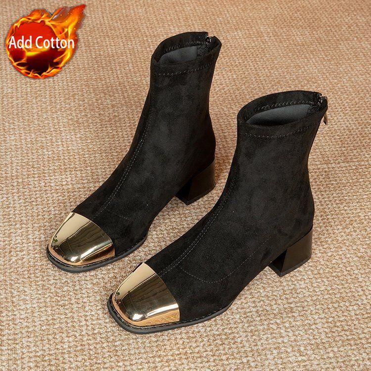 Fashion Chunky Heel Women's Ankle Boots Lightweight Office Booties New Rock Goth Y2k Hot Trend 2025 Autumn Fashion In Female Short Shoes